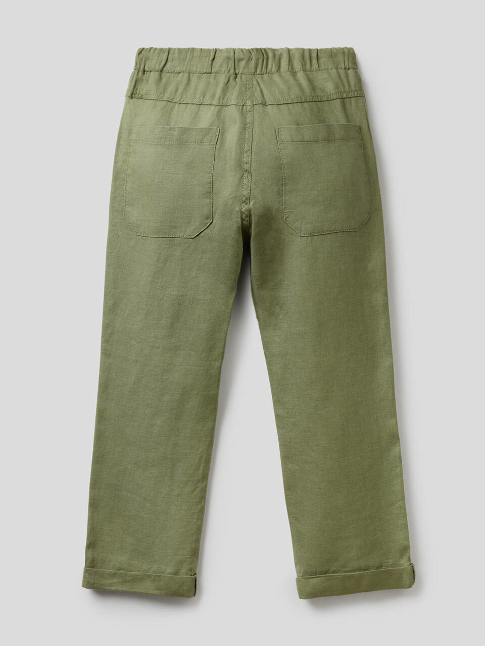 Pantalon 100% lin avec cordon de serrage image number 2