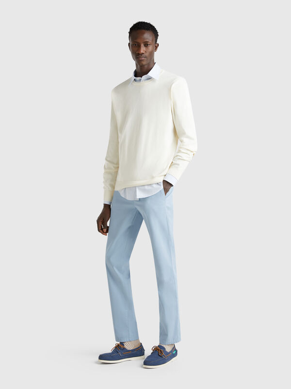Chino slim turquoise Homme