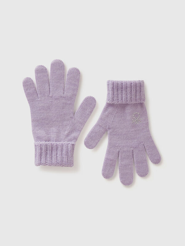 Gants en maille à logo Filles