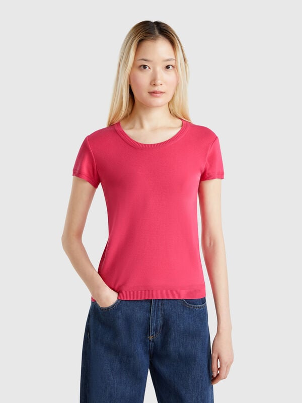 Pull à manches courtes en 100 % coton Femme