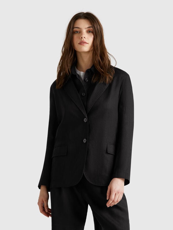 Blazer en pur lin Femme