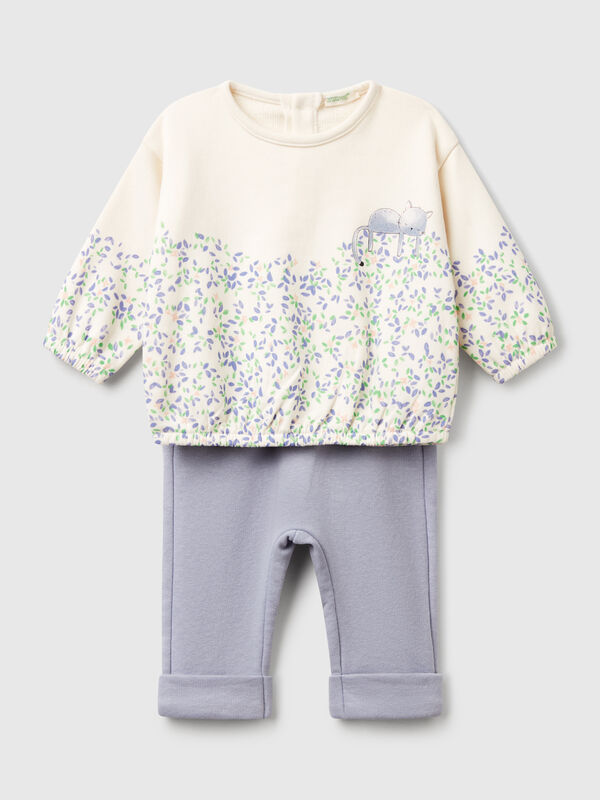 Ensemble sweat-shirt et pantalon en coton mélangé Naissancede