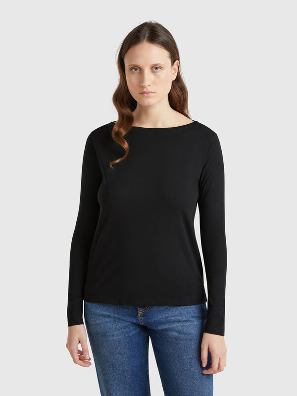 T-shirt col bateau 100% coton Femme