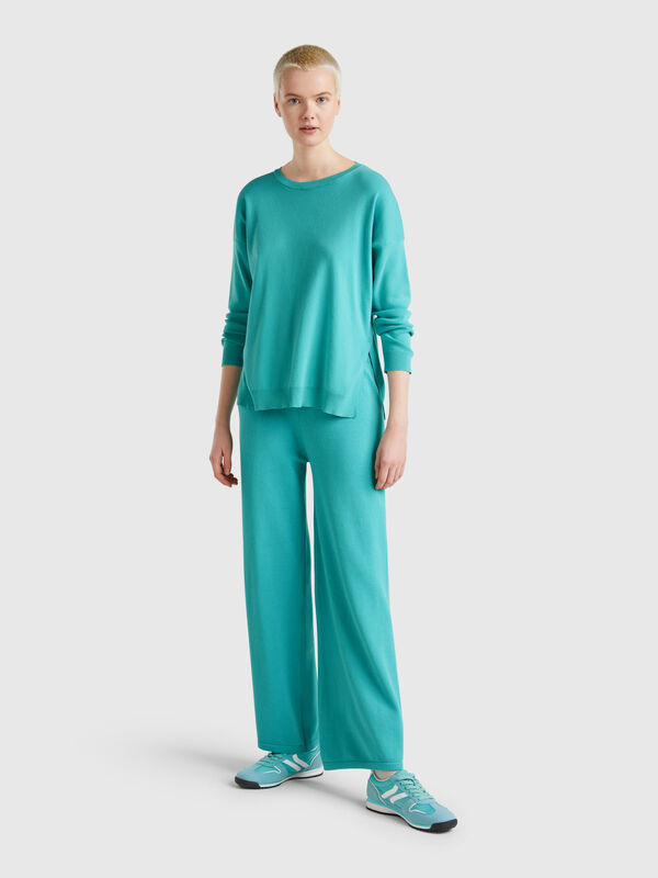 Pantalon large en maille Femme