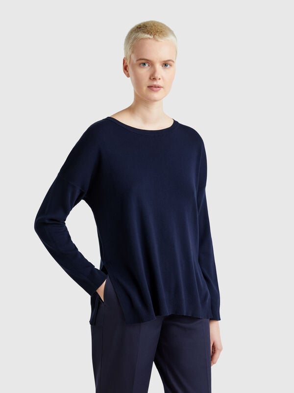 Pull over-fit en coton Femme