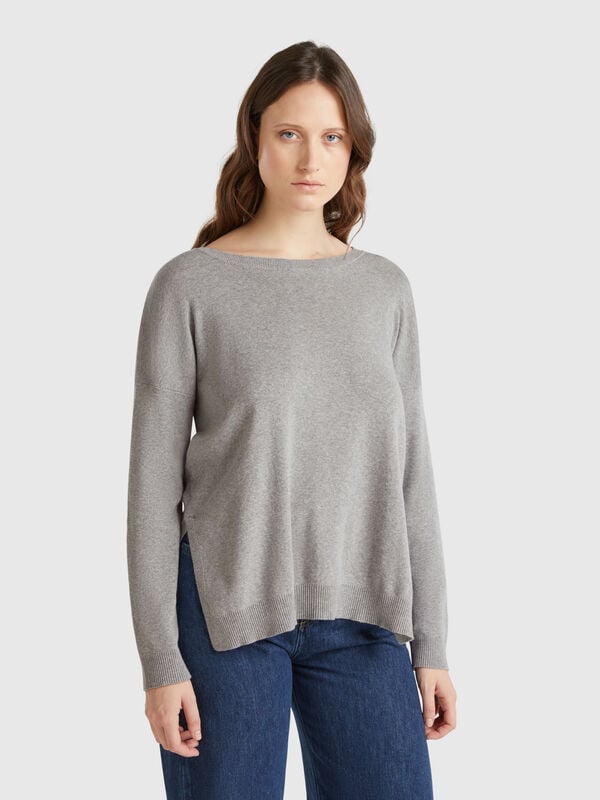 Pull over-fit en coton Femme