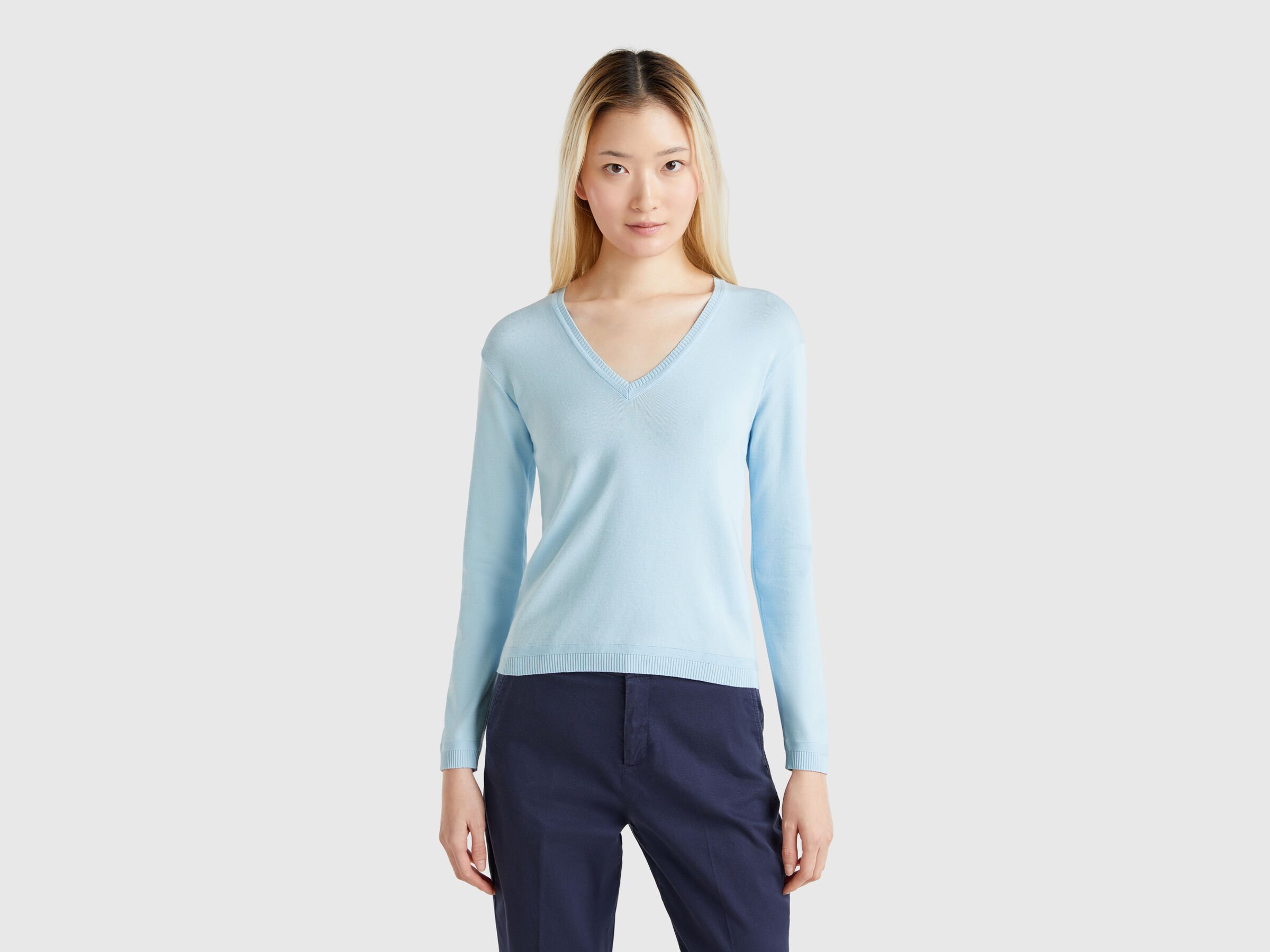 V NECK SWEATER L/S Femme image number 0
