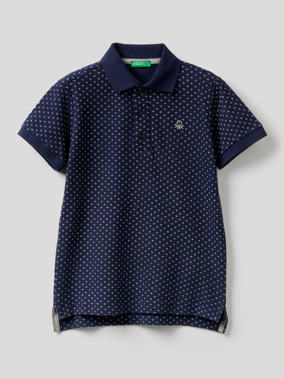 Polo en coton avec micro imprimé image number 1