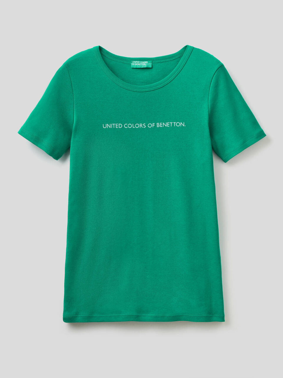 T-shirt 100% coton avec logo imprimé pailleté image number 1
