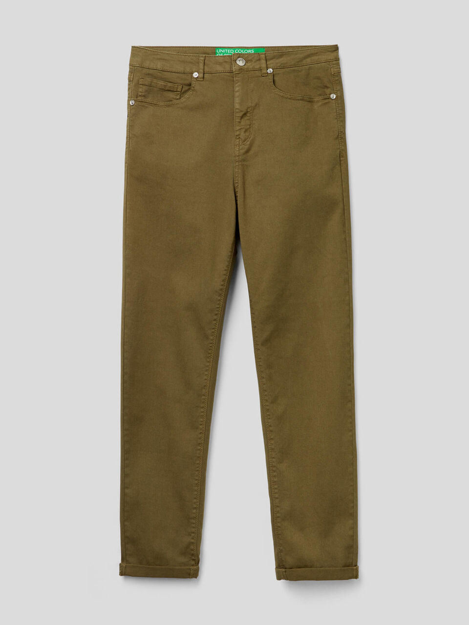 Pantalon boyfriend en coton stretch image number 1