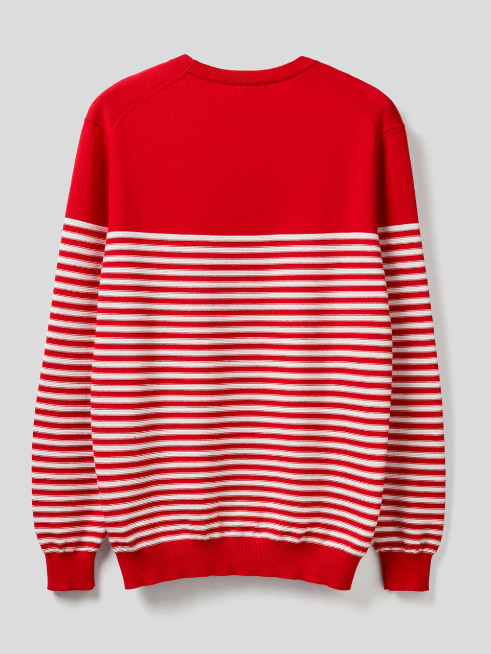 Maglia girocollo a righe 100% cotone image number 2