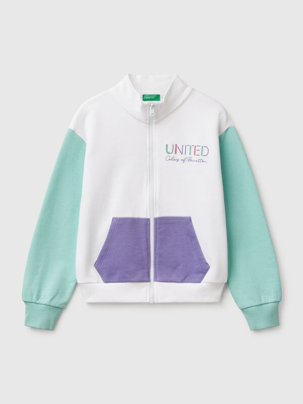 Sweatshirt avec fermeture éclair et col montant Filles