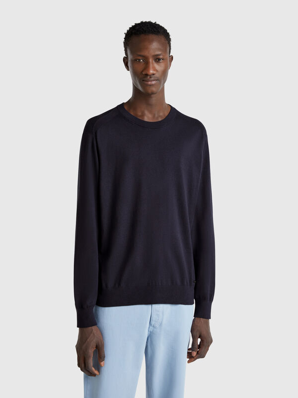 Pull en viscose et soie mélangées Homme