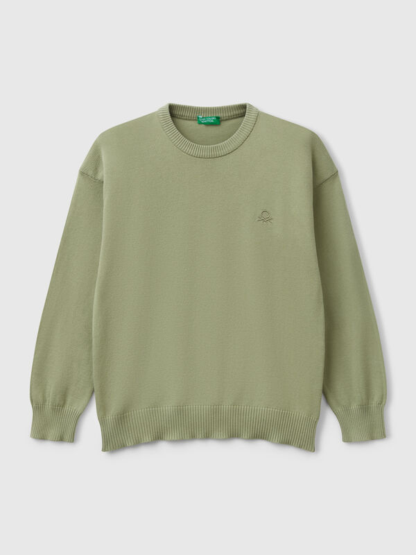 Pull en pur coton avec logo Garçon