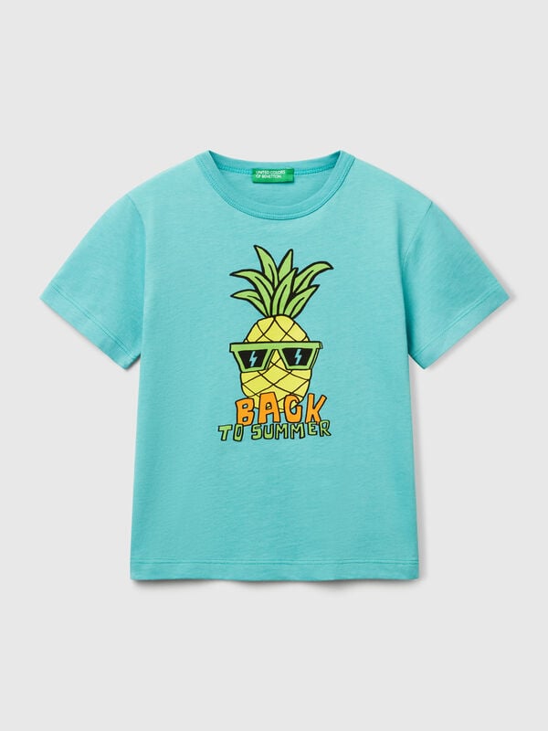 T-shirt en coton bio avec imprimé Garçon