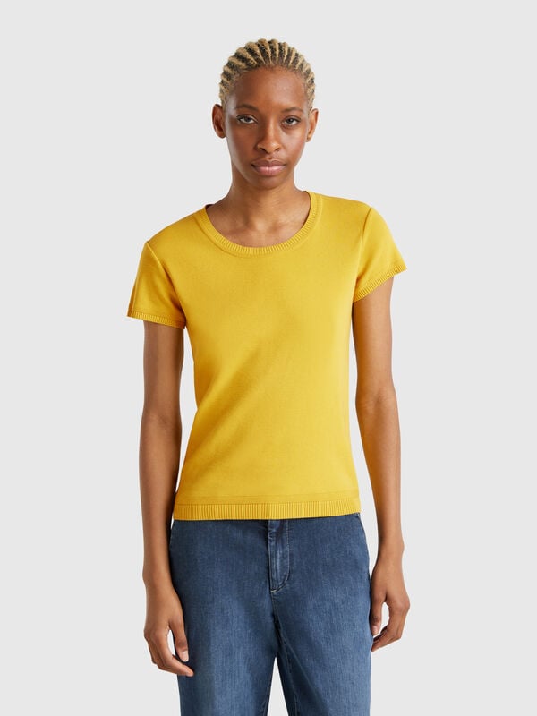 Pull à manches courtes en 100 % coton Femme