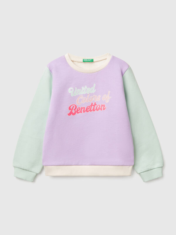 Sweat en coton à imprimé pailleté Filles