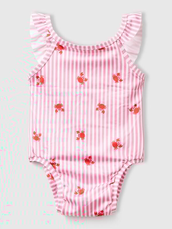 Maillot de bain une pièce rayé avec crabes Naissancede