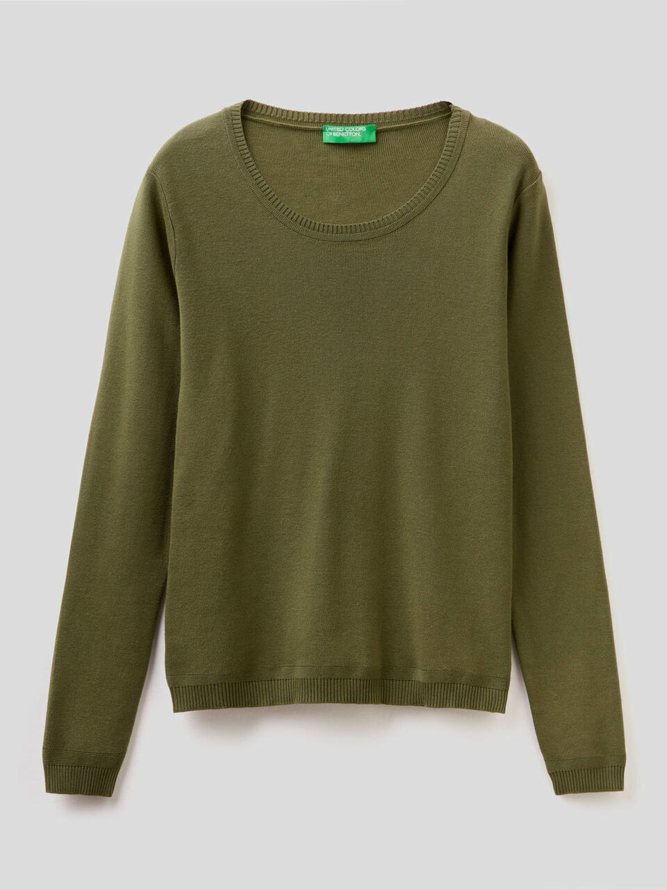 Pull col rond en pur coton image number 1