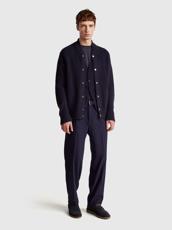 Cardigan en laine mélangée Homme