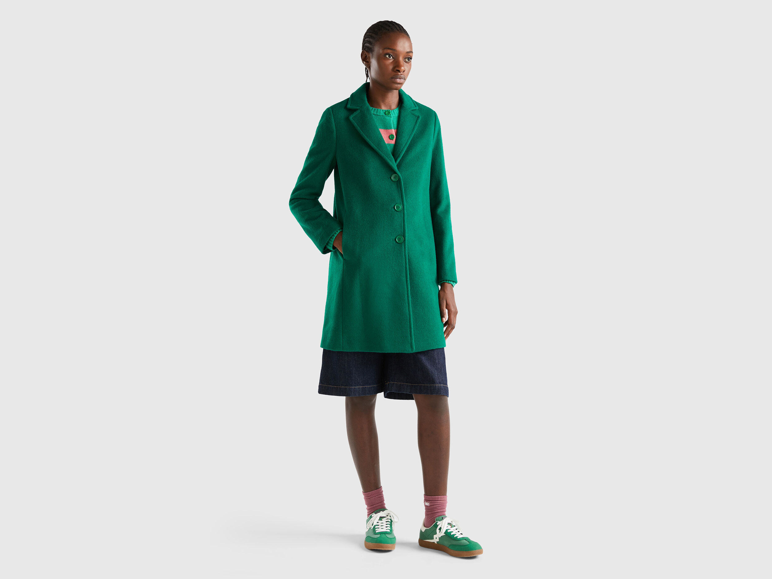 Manteau en sales laine court