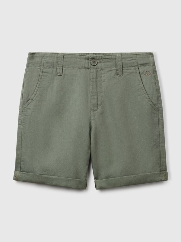 Bermuda chino en lin mélangé Garçon