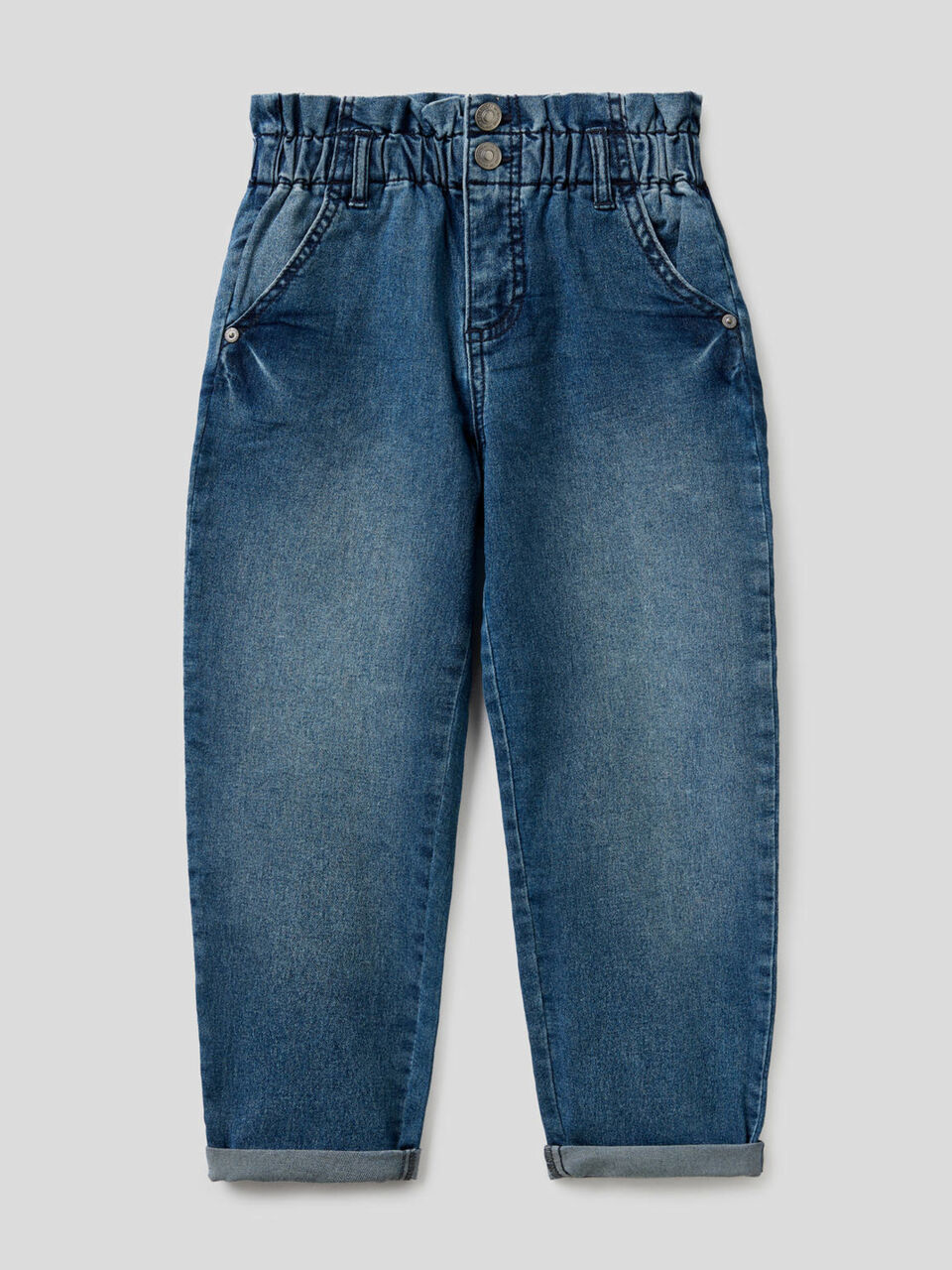 Jeans baggy avec taille froncée image number 1