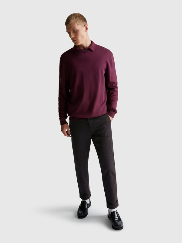 Pantalon chino slim en coton Homme
