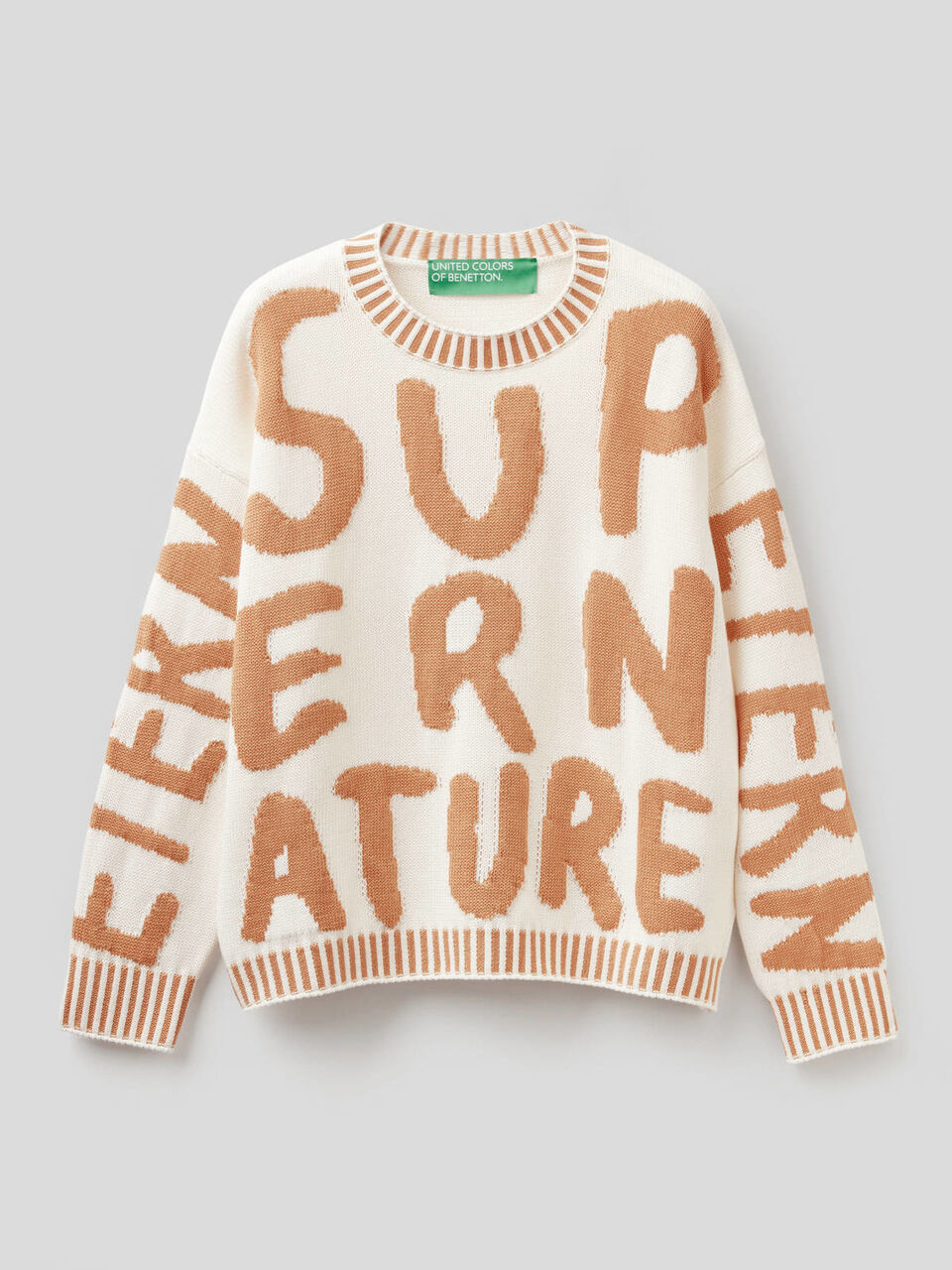 Pull en coton avec motif en intarsia image number 1