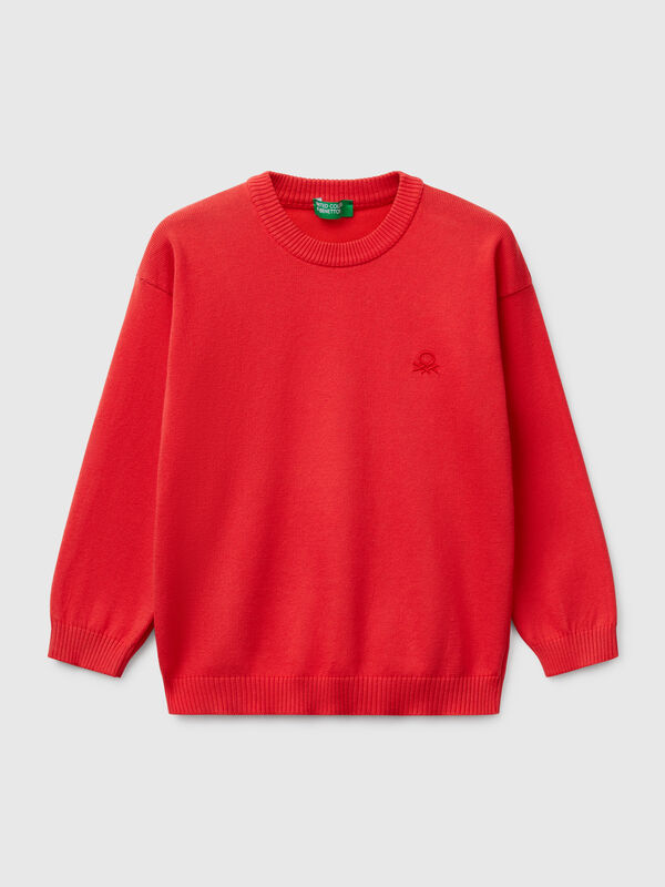 Pull en pur coton avec logo Garçon
