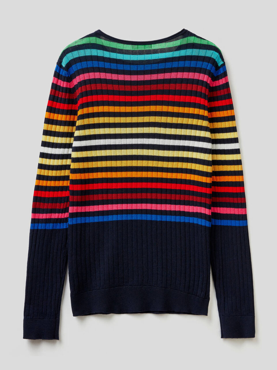 Pull 100% coton à rayures multicolores image number 2