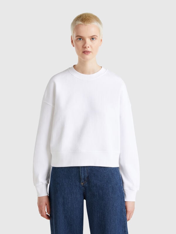 Sweat-shirt 100% coton avec logo imprimé Femme
