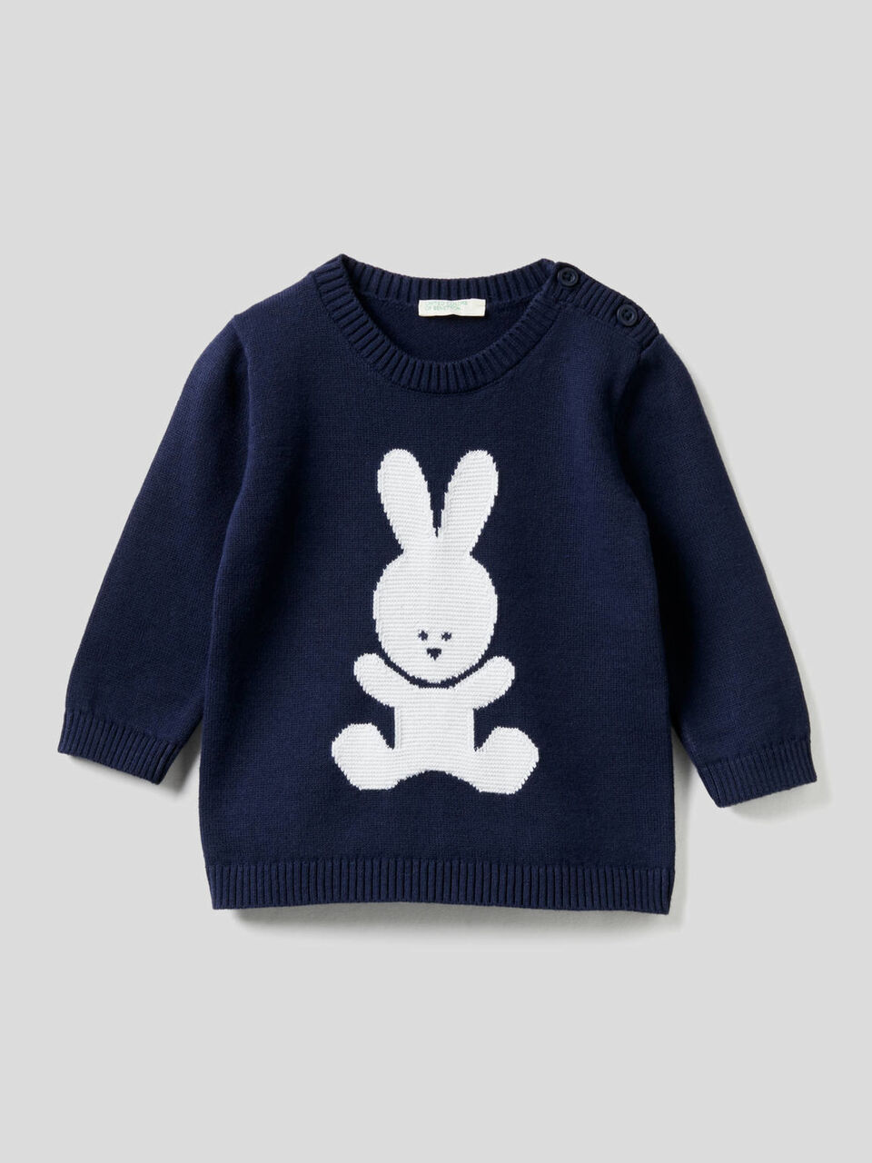 Pull 100% coton avec motif en intarsia image number 1