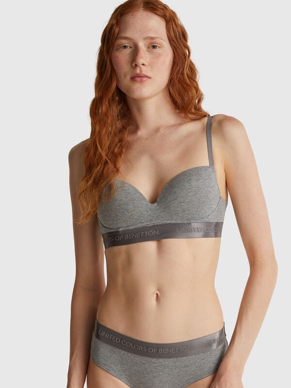Soutien-gorge rembourré en coton extensible Femme