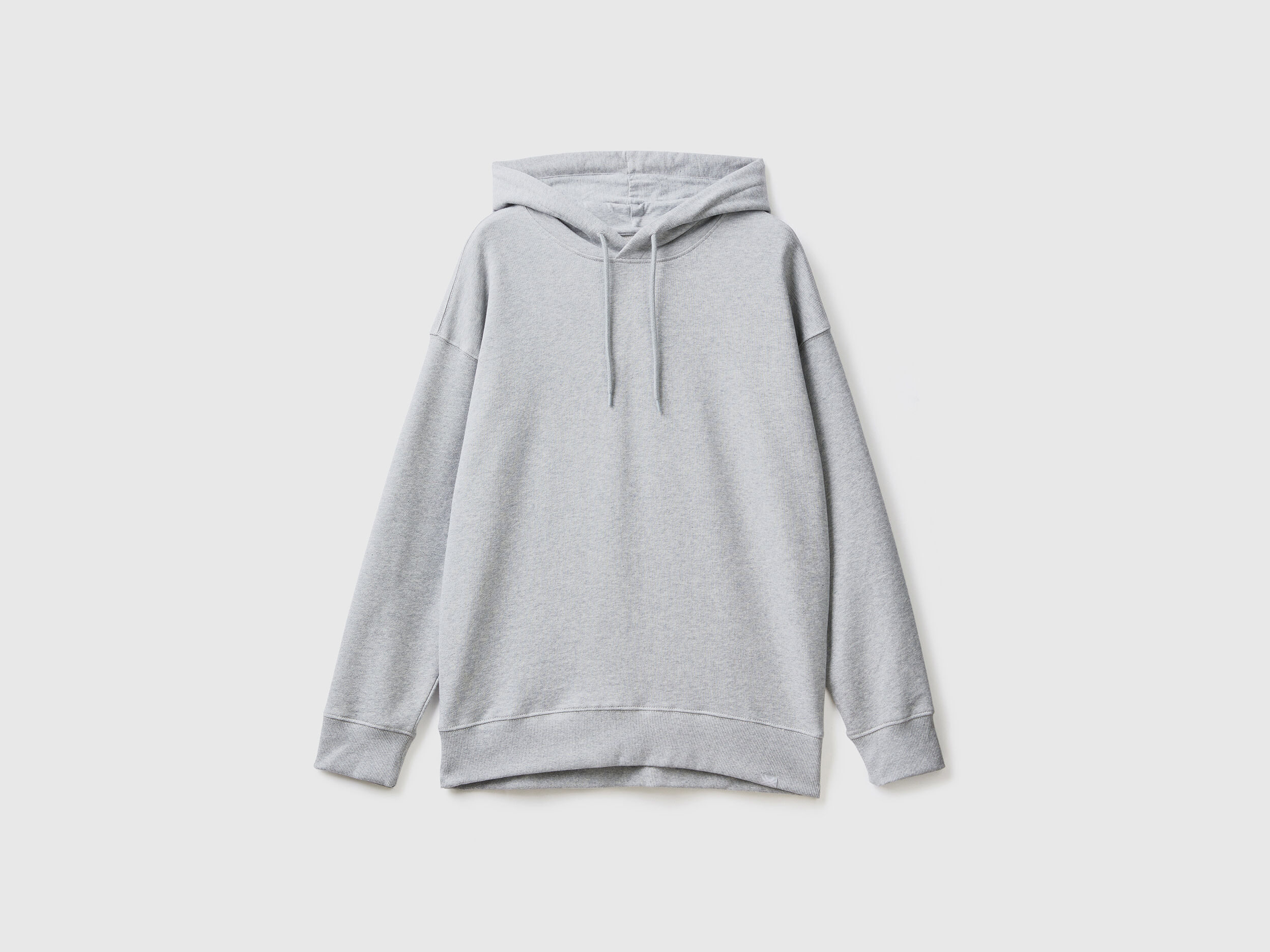 Sweat 100 coton capuche Gris Clair Benetton