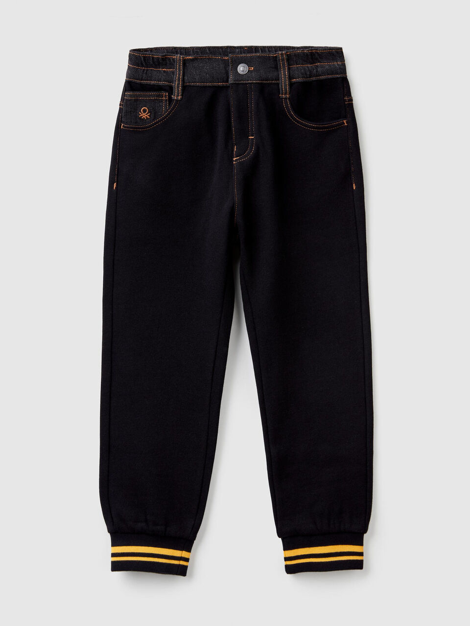 Pantalon en molleton avec détails denim image number 1