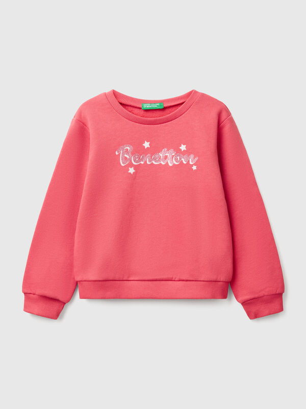 Sweat en coton à imprimé pailleté Filles