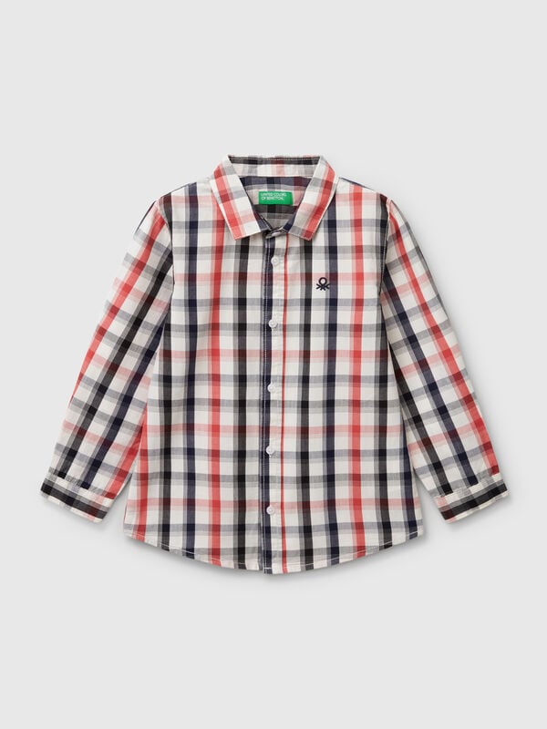 Chemise à carreaux en pur coton Garçon