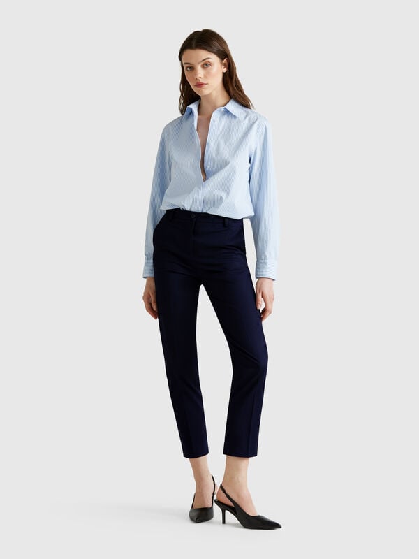 Pantalon chino en coton stretch Femme