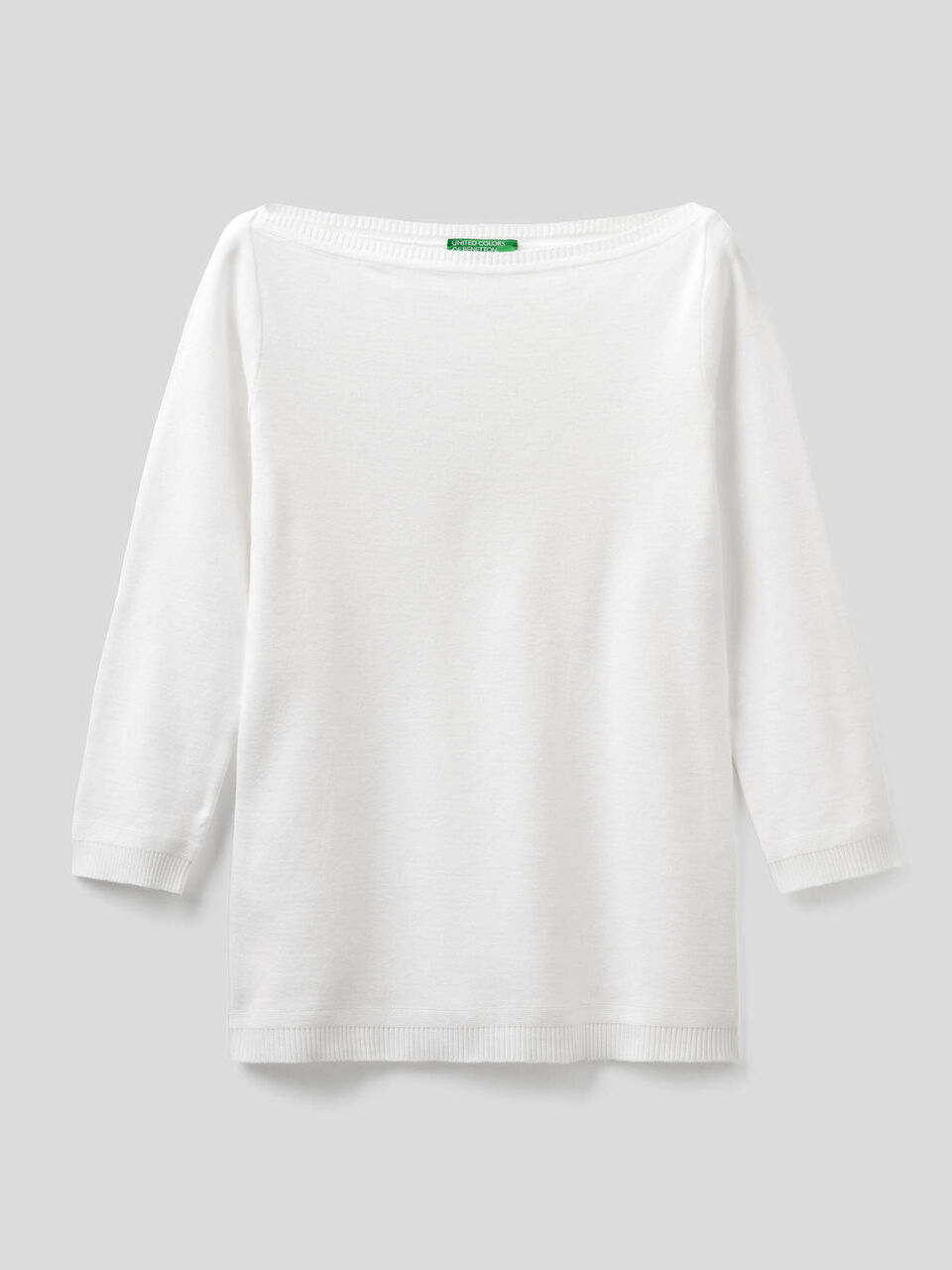 Pull 100% coton avec encolure bateau image number 1