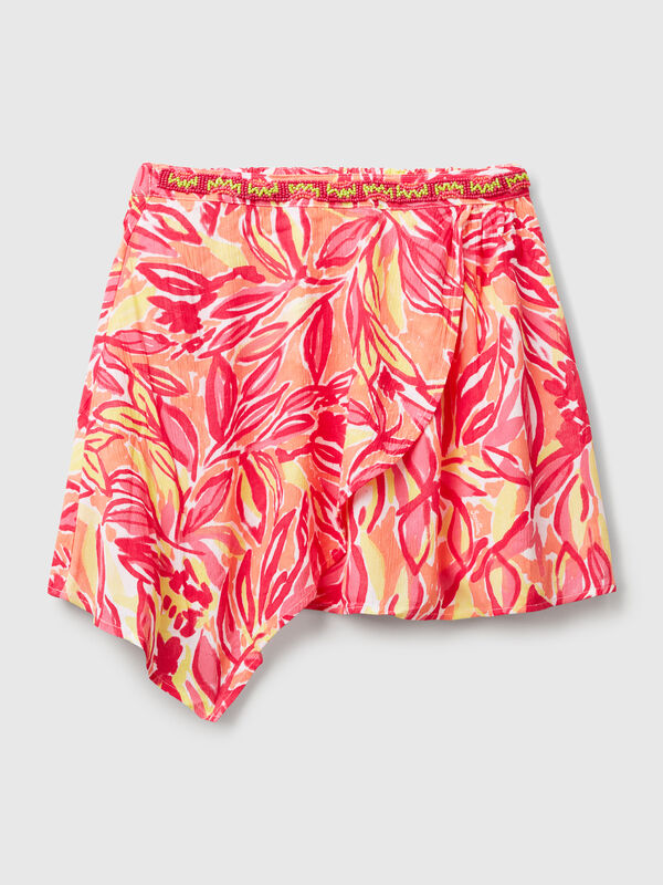 Mini-jupe à imprimé tropical Filles
