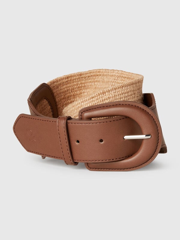 Ceinture haute effet raphia Femme