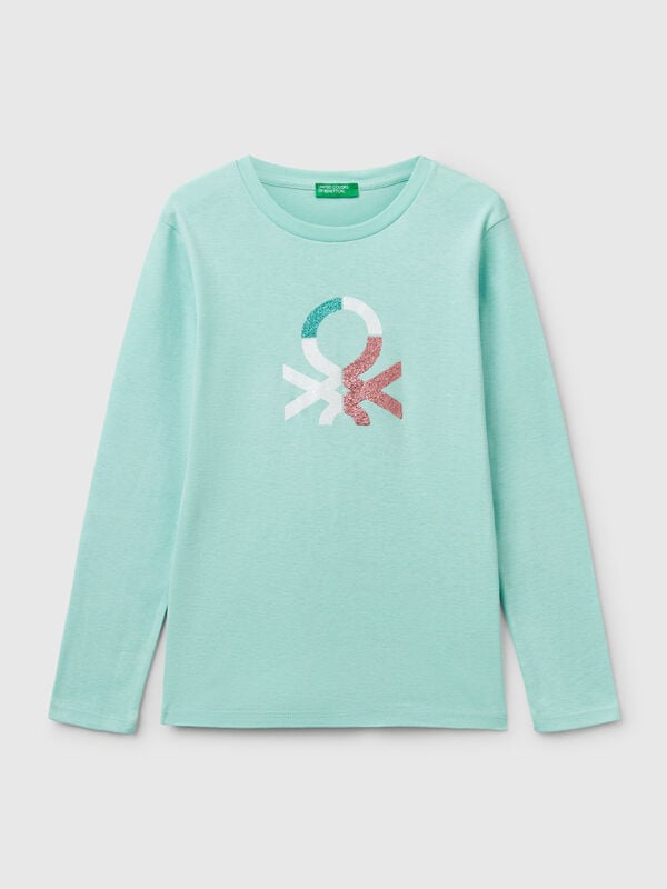 T-shirt à manches longues et imprimé pailleté Filles