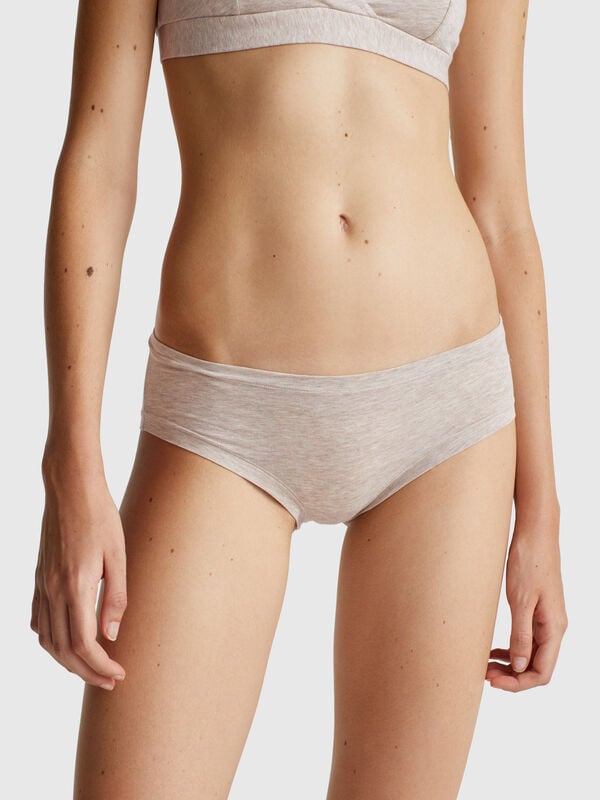 Slip taille haute en coton super extensible Femme