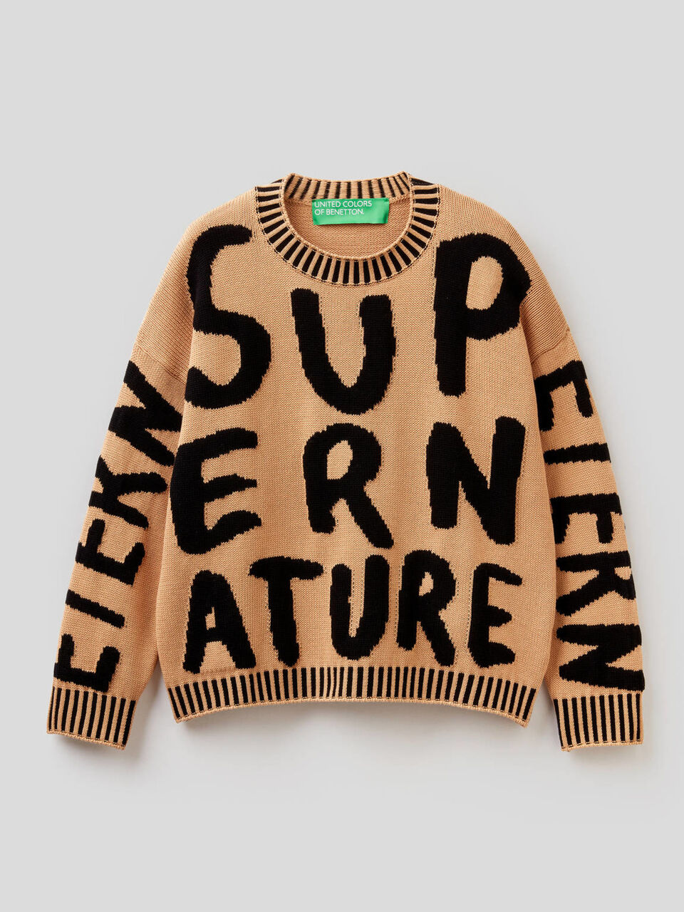 Pull en coton avec motif en intarsia image number 1
