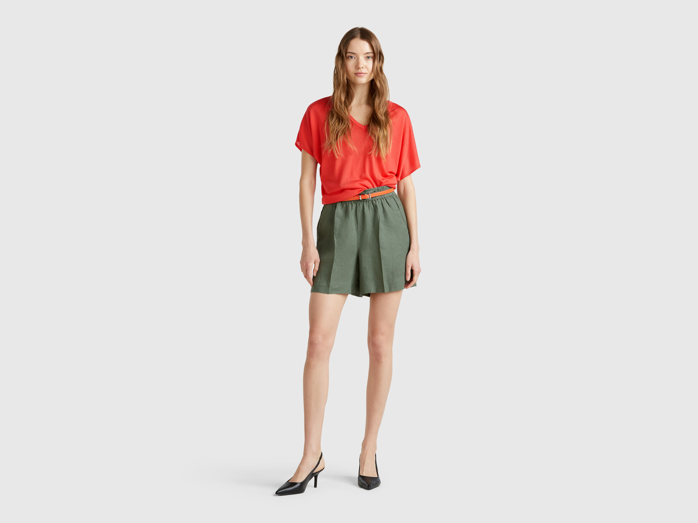 V NECK SWEATER H/S Femme image number 2