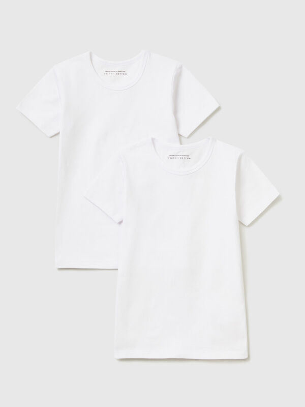 Deux T-shirts en coton bio stretch Garçon