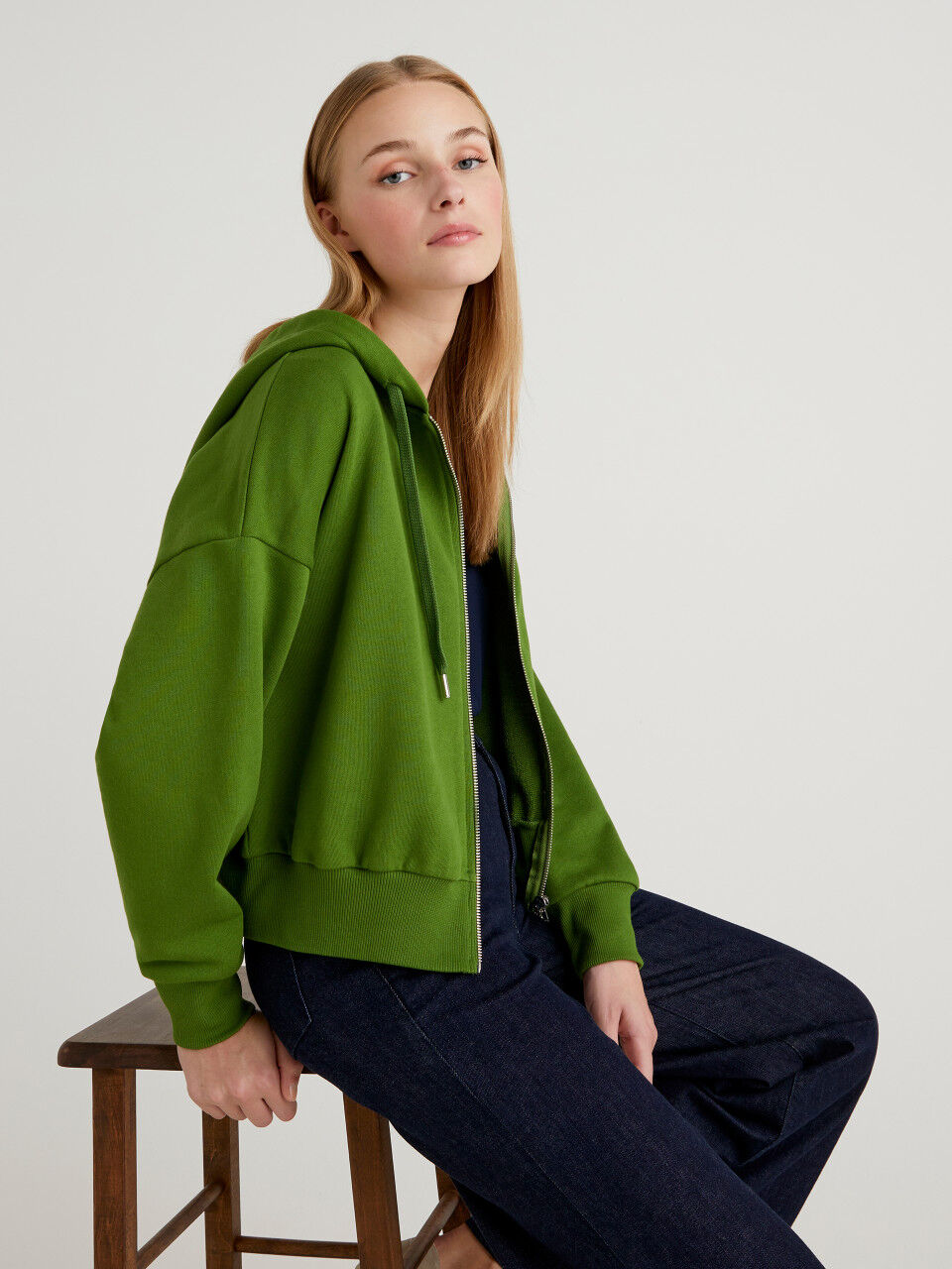 Sweat Zippé En Coton Mélangé Recyclé United Colors of Benetton Vêtements Pulls & Gilets Gilets Sweats zippés 