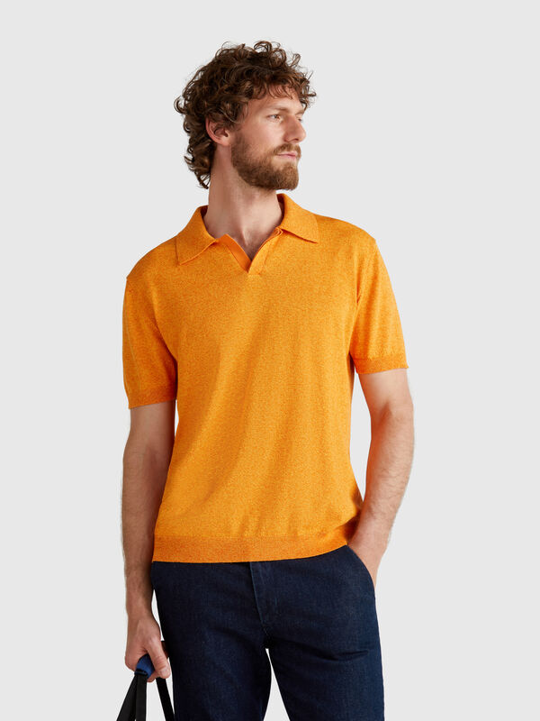 Polo à manches courtes en coton mélangé Homme