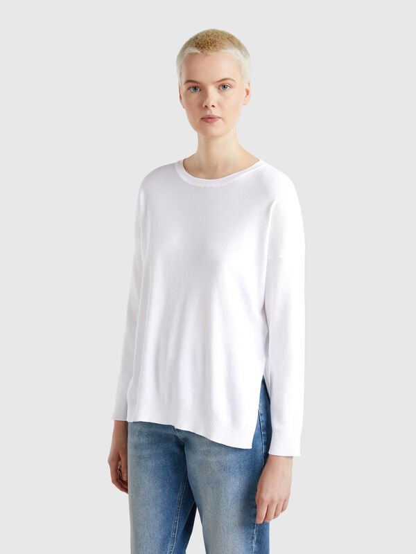 Pull over-fit en coton Femme